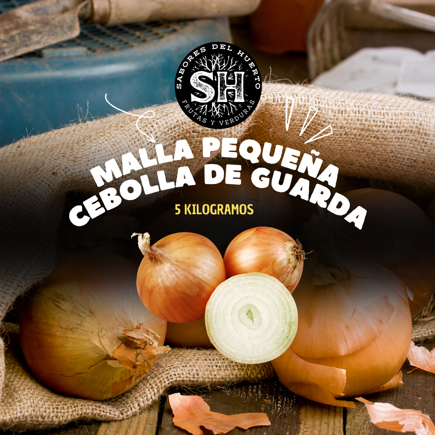 MALLA PEQUEÑA CEBOLLAS DE GUARDA (5 kg)